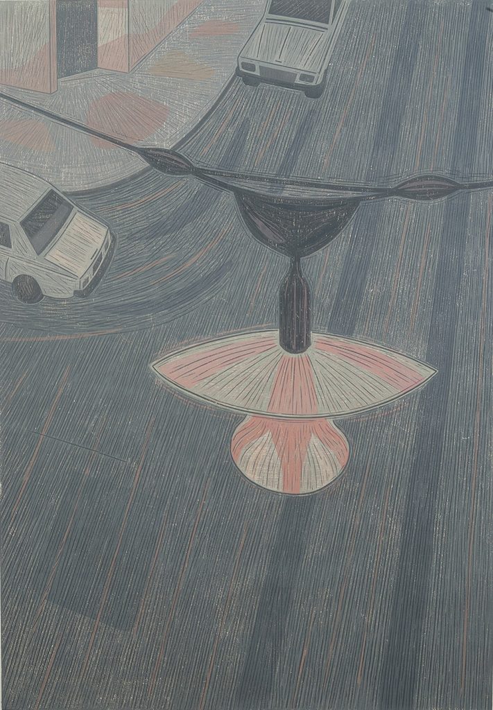 Поглед кроз прозор, дрворез, 122х85цм, 2015