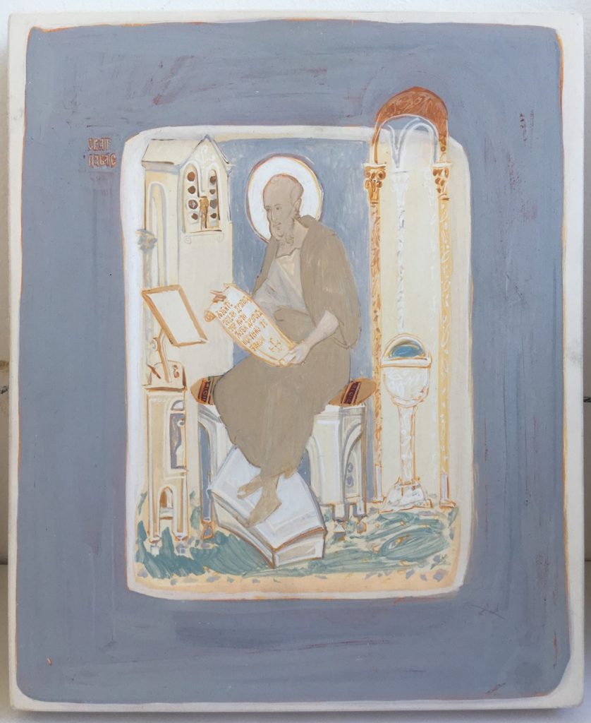 Св. апостол Павле, 2013, јајчана темпера на дасци, 30x25 cm, приватна колакција